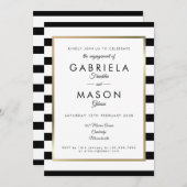 Invitation Partie d'engagement classique en bande | Faux Gold (Devant / Derrière)