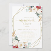 Invitation Partie d'engagement classique Gold Floral (Devant)