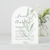 Invitation Partie d'engagement de feuille d'arc moderne (Debout devant)