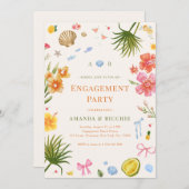 Invitation Partie d'engagement de la coquille de la côte trop (Devant / Derrière)