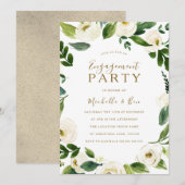 Invitation Partie d'engagement de la couronne blanche moderne (Devant / Derrière)