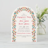 Invitation Partie d'engagement de la couronne florale moderne (Debout devant)