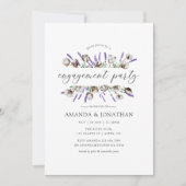 Invitation Partie d'engagement de la lavande de coton d'aquar (Devant)