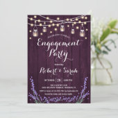 Invitation Partie d'engagement de la lavande en bois violet (Debout devant)