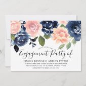 Invitation Partie d'engagement de la Marine Blue Blush Pink F (Devant)