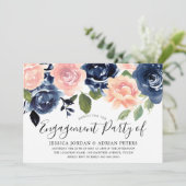 Invitation Partie d'engagement de la Marine Blue Blush Pink F (Debout devant)