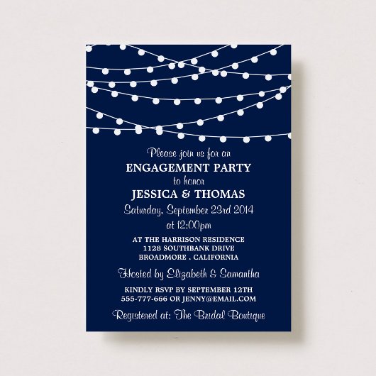 Invitation Partie d'engagement de la Marine Blue Modern Strin
