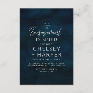 Invitation Partie d'engagement de la marine Luster Dark Blue