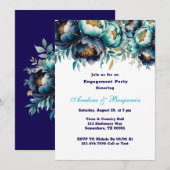 Invitation Partie d'engagement de la Marine turquoise Peony P (Devant / Derrière)
