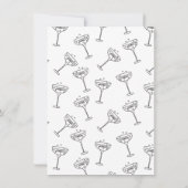 Invitation Partie d'engagement de la pile de champagne tirée (Dos)