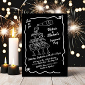 Invitation Partie d'engagement de la pile de champagne tirée