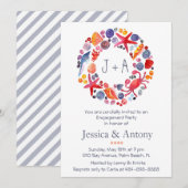 Invitation Partie d'engagement de la plage de Wreath Sea Wate (Devant / Derrière)