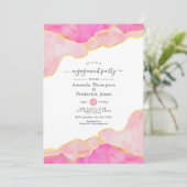 Invitation Partie d'engagement de l'âge rose et or (Debout devant)