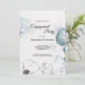 Invitation Partie d'engagement de l'aquarelle turquoise (Debout devant)