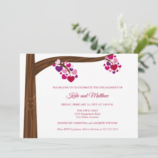 Invitation Partie d'engagement de l'arbre cardiaque (Debout devant)