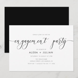 Invitation Partie d'engagement de lettrage moderne
