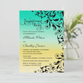 Invitation Partie d'engagement de l'Ombre de couleur stylé (Debout devant)