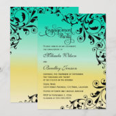 Invitation Partie d'engagement de l'Ombre de couleur stylé (Devant / Derrière)