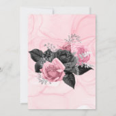 Invitation Partie d'engagement de luxe Pink Black Floral (Dos)