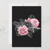 Invitation Partie d'engagement de luxe Pink Black Floral (Dos)