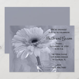 Invitation Partie d'engagement de marguerite à teinte bleu pâ
