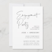 Invitation Partie d'engagement de script manuscrit minimal mo (Devant)