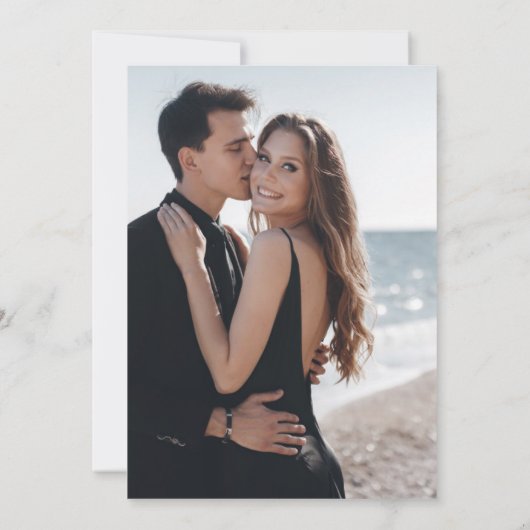 Invitation Partie d'engagement de script manuscrit minimal mo (Dos)