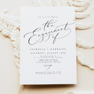 Invitation Partie d'engagement de script minimal élégant VALE