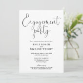 Invitation Partie d'engagement de script noir et blanc (Debout devant)