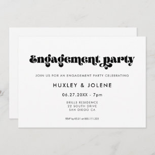 Invitation Partie d'engagement de script rétro vintage