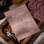 Invitation Partie d'engagement de script simple Mauve / rose<br><div class="desc">Simple script minimaliste mariage engagement invitation partie dans les couleurs mauve / rose poussiéreux. Veuillez me contacter si vous avez besoin d'autres articles.</div>