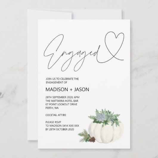 Invitation Partie d'engagement de Thanksgiving Automne (Devant)