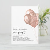 Invitation Partie d'engagement des ballons d'or Roses moderne (Debout devant)