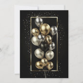 Invitation Partie d'engagement des ballons noir et or (Dos)