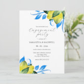 Invitation Partie d'engagement des citrons aquarelles (Debout devant)