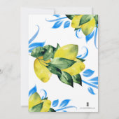 Invitation Partie d'engagement des citrons aquarelles (Dos)