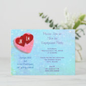 Invitation Partie d'engagement des Coeurs rose et rouge (Debout devant)