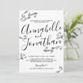 Invitation Partie d'engagement des Feuilles en calligraphie é (Debout devant)