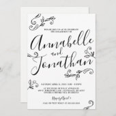 Invitation Partie d'engagement des Feuilles en calligraphie é (Devant / Derrière)