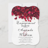 Invitation Partie d'engagement des pétales Roses d'aquarelle (Devant)