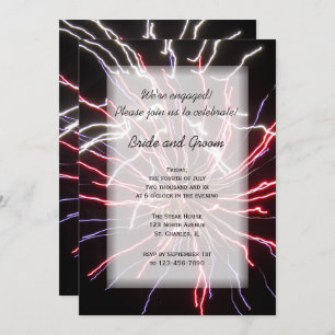 Invitation Partie d'engagement d'été pour Fireworks