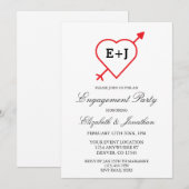 Invitation Partie d'engagement du coeur et de la flèche du mo (Devant / Derrière)