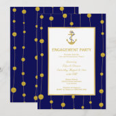 Invitation Partie d'engagement du mariage nautique à l'ancre  (Devant / Derrière)