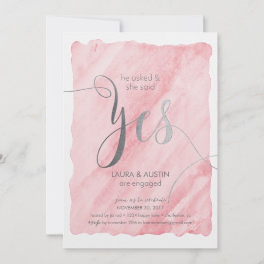 Invitation Partie D'Engagement Elle A Dit Oui (Devant)