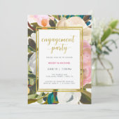 Invitation Partie d'engagement en aquarelle florale délicate (Debout devant)