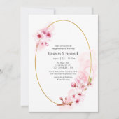 Invitation Partie d'engagement en fleurs de cerisier rose (Devant)