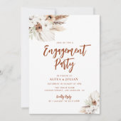 Invitation partie d'engagement en terre cuite à fleurs automn (Devant)