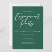 Invitation Partie d'engagement en typographie verte Emerald (Devant)