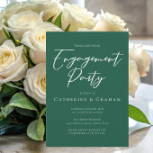 Invitation Partie d'engagement en typographie verte Emerald