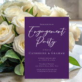 Invitation Partie d'engagement en typographie violette royale